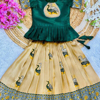 Lehenga Fille collection "Anjali" - Vert