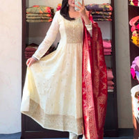 Anarkali/Robe Collection "Akshara Anarkali" - Blanc