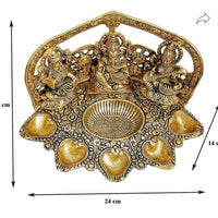 Lampe à huile Lakshmi Ganesh Saraswati -