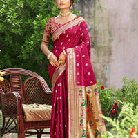 Sari "Mala" - Vert Rouge bordeaux