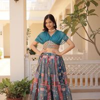 Lehenga collection "Sana" - Bleu canard