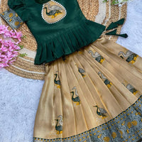 Lehenga Fille collection "Anjali" - Vert