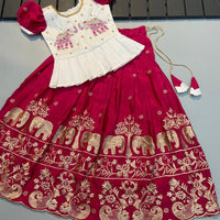 Lehenga Fille collection "Divya" - Rouge