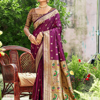 Sari "Mala" - Violet prune