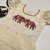 Lehenga Fille collection "Divya" - Blanc