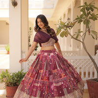 Lehenga collection "Sana" - Bordeaux/prune
