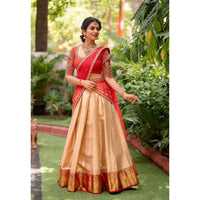 Lehenga collection "Khadidja" - Doré/rouge