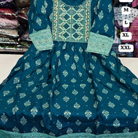 Robe tunique Collection "Mendhana" - Bleu paon/vert d'eau
