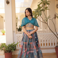 Lehenga collection "Sana" - Bleu canard