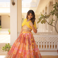 Lehenga collection "Sana" - Jaune/corail