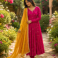 Anarkali/Robe Collection "Kavita" - Fuschia