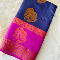 Sari "Devaguy" - Bleu/ Fuchia