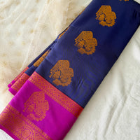 Sari "Devaguy" - Bleu/ Fuchia