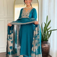 Punjabi "Allya" - Bleu indigo