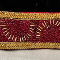 Ceinture sari rouge bordeaux motif 1