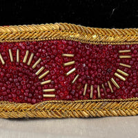 Ceinture sari rouge bordeaux motif 1