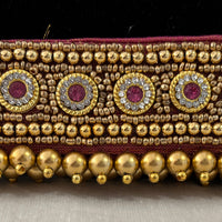 Ceinture sari rose doré motif 2