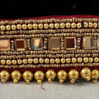 Ceinture sari rouge doré motif 2