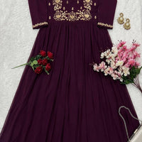 Anarkali/Robe Collection "Tina" - Prune