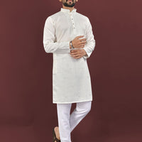 Kurta "Kumaran" - Blanc cassé crème