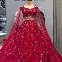 Lehenga collection "Sarodja" - Rouge Taille 38