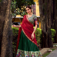 Lehenga « Krishika » - Vert
