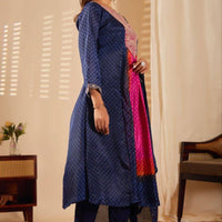 Anarkali Collection "Sajni" - Bleu nuit/rose