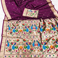 Sari "Shakila" - Violet prune