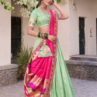 Lehenga collection "Indrany" - Vert menthe