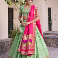 Lehenga collection "Indrany" - Vert menthe