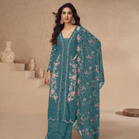 Punjabi "Mila" - Bleu vert profond