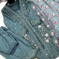 Punjabi "Mila" - Bleu vert profond