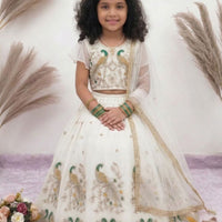 Lehenga Fille collection "Samya" - Blanc cassé