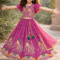 Lehenga Fille collection "Samya" - Vieux rose
