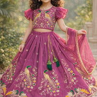 Lehenga Fille collection "Samya" - Vieux rose