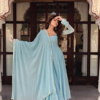 Anarkali Collection "Baleetha" - Bleu pastel