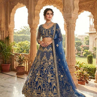 Lehenga collection "Shadiri" - Bleu roi