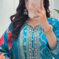 Punjabi "Ashoda" - Bleu turquoise