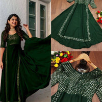 Anarkali Collection "Aïshu" - Vert bouteille