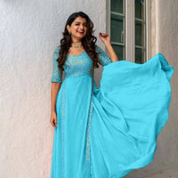 Anarkali Collection "Aïshu" - Bleu turquoise