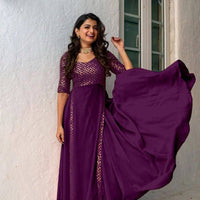 Anarkali Collection "Aïshu" - Prune