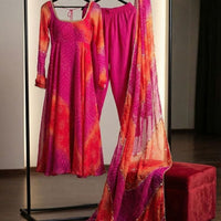 Anarkali Collection "Meenala" - Rose fuchsia/orange