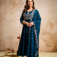 Anarkali "Anjana" - Bleu marine