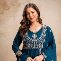Anarkali "Anjana" - Bleu marine