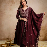 Anarkali "Anjana" - Marron