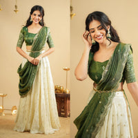 Lehenga collection "Pryanka" - Vert olive
