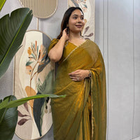Sari prêt à porter Collection "Serendy" - Ocre doré