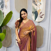 Sari prêt à porter Collection "Serendy" - Bronze rosé
