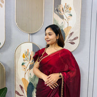 Sari prêt à porter Collection "Serendy" - Bordeaux