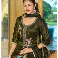 Punjabi "Laleeta" - Vert olive